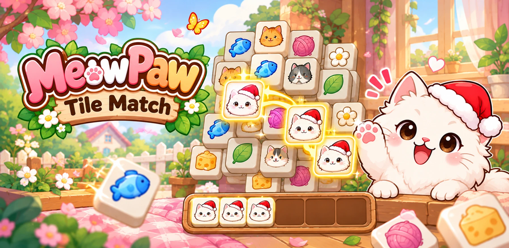 Meow Paws: cat tiles on a cozy board